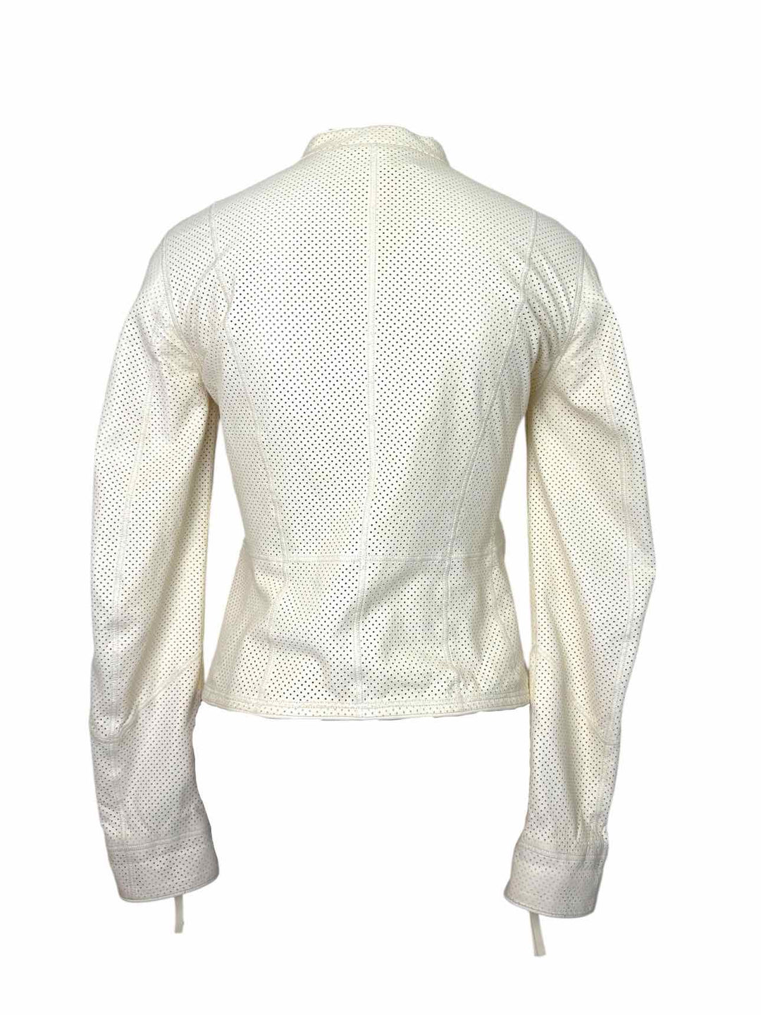 Roberto Cavalli Size 42 Perforated Leather Jacket