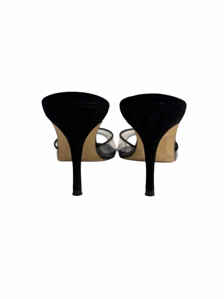 Manolo Blahnik Size 39 Jadifa Peep-Toe Mules