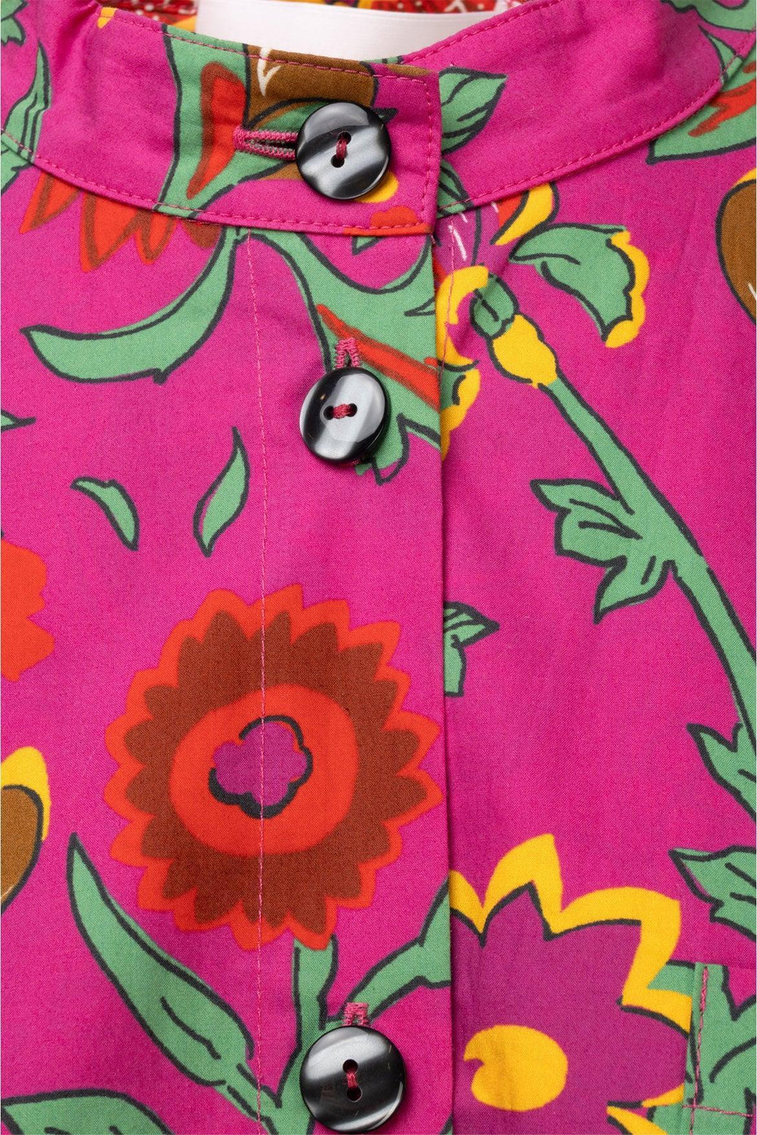La Double J Size XL Bellini Dragon Flower Long Sleeve Cotton Maxi Dress