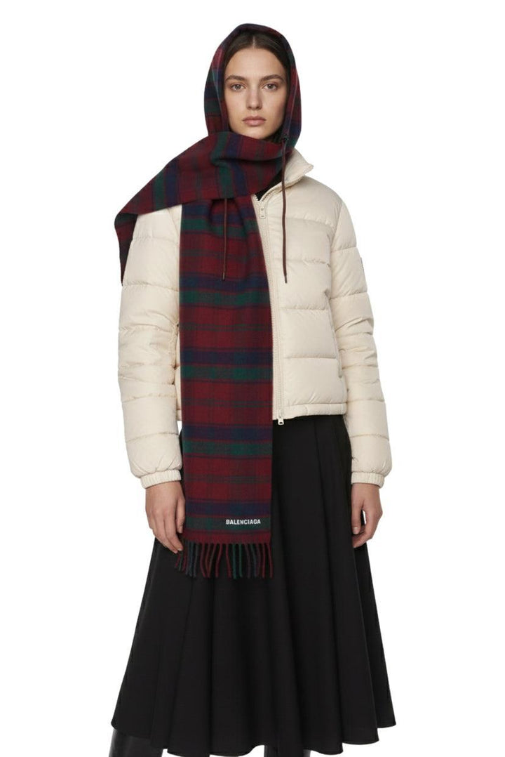 Balenciaga Check Hooded Scarf