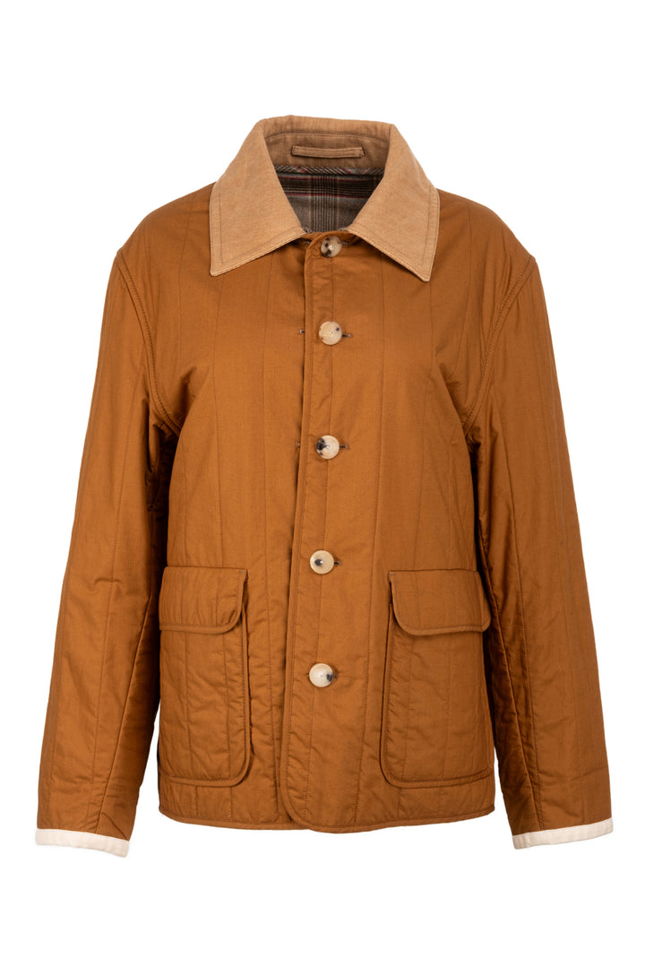 Lanvin Size 48 Reversible Quilted Cotton Shirt Jacket