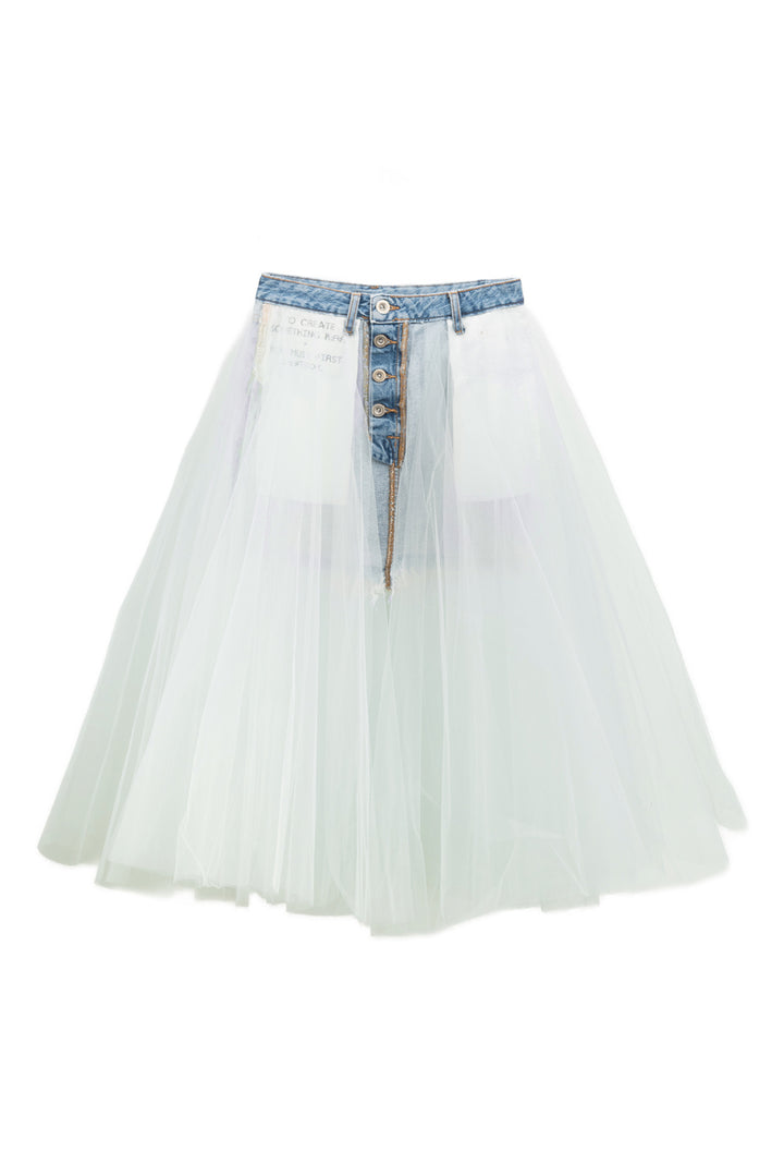 Unravel Project Size 24 Tulle Overlay Denim Shorts