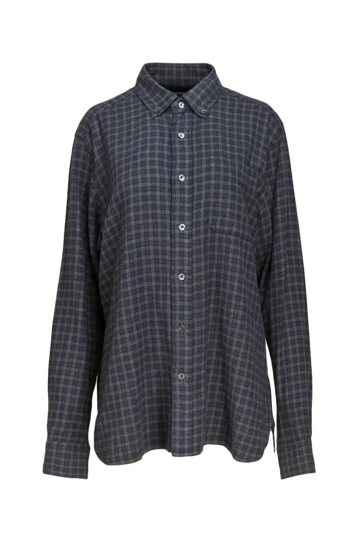 Tom Ford Size 42 Men's Cotton Plaid Shirt Long Sleeve