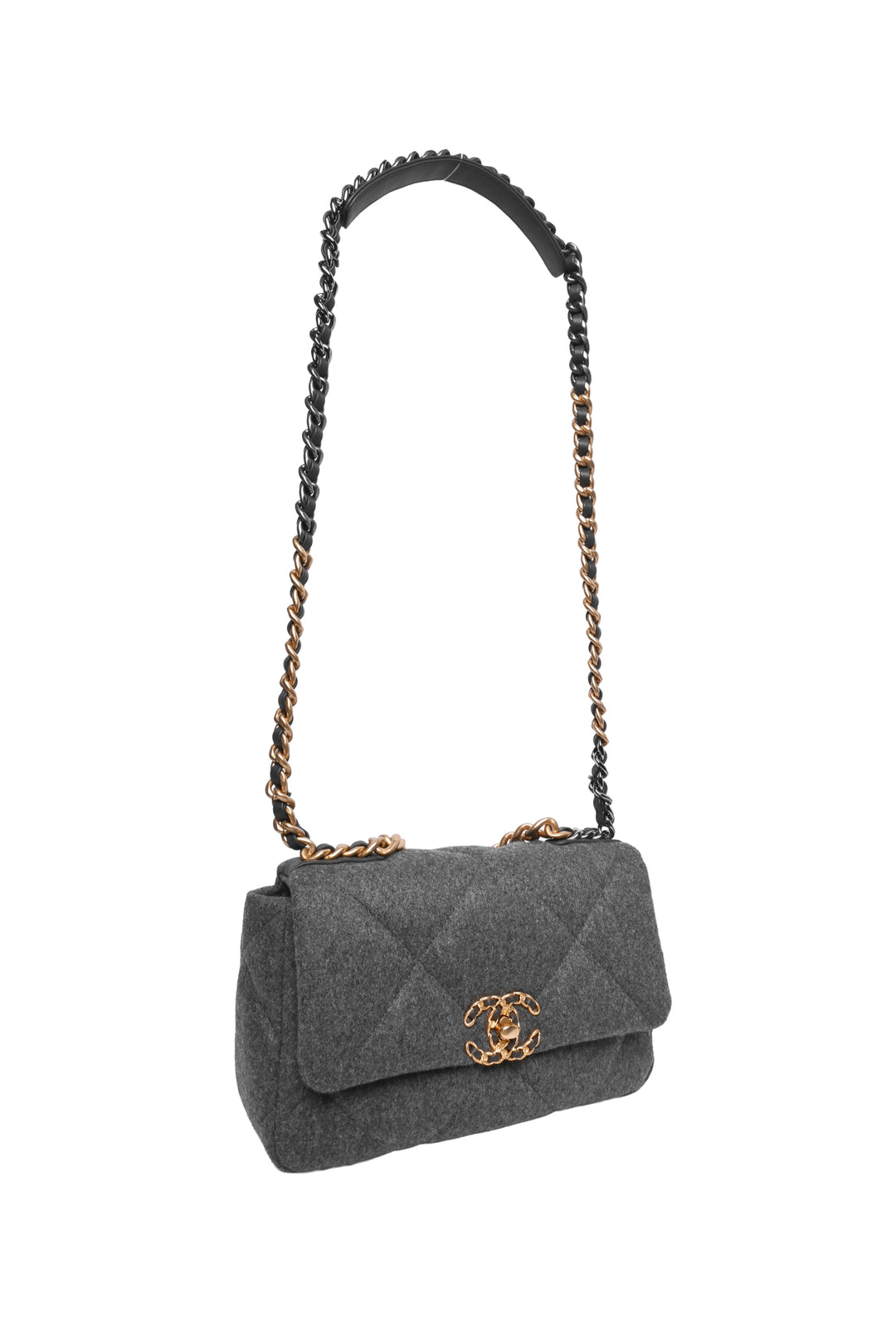 Chanel Wool Quilted Medium Chanel 19 Flap Bag
