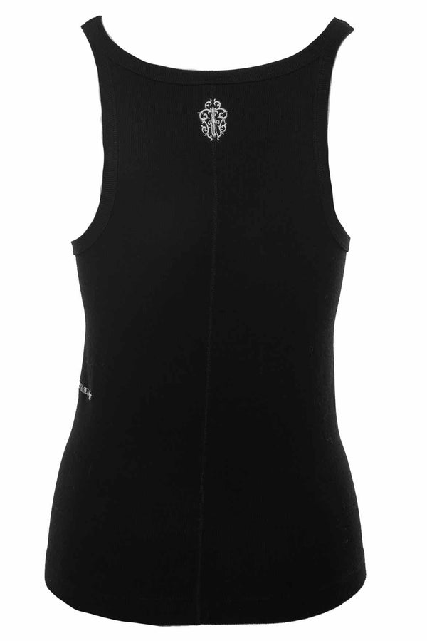 Chrome Hearts Size L Dagger Embroidered Scoop Neck Tank Top