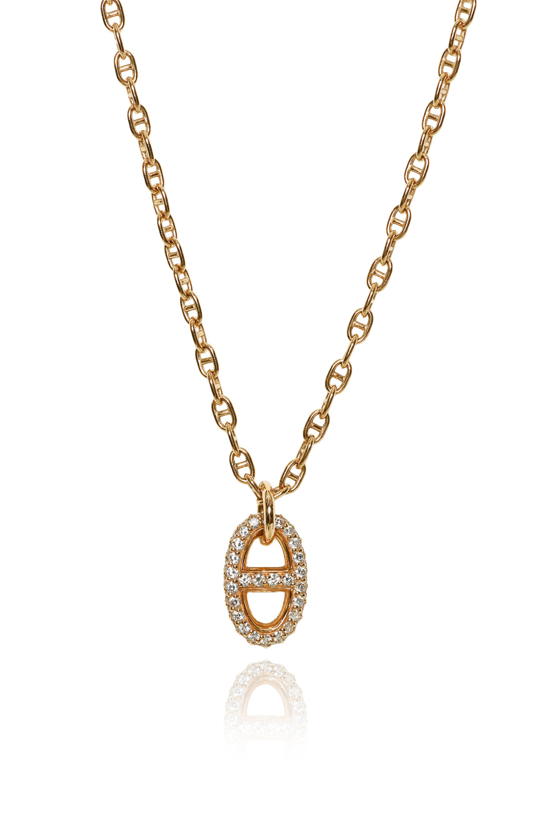 Hermes Farandole Diamond Pendant Rose Gold Necklace