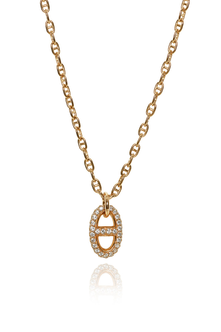 Hermes Farandole Diamond Pendant Rose Gold Necklace