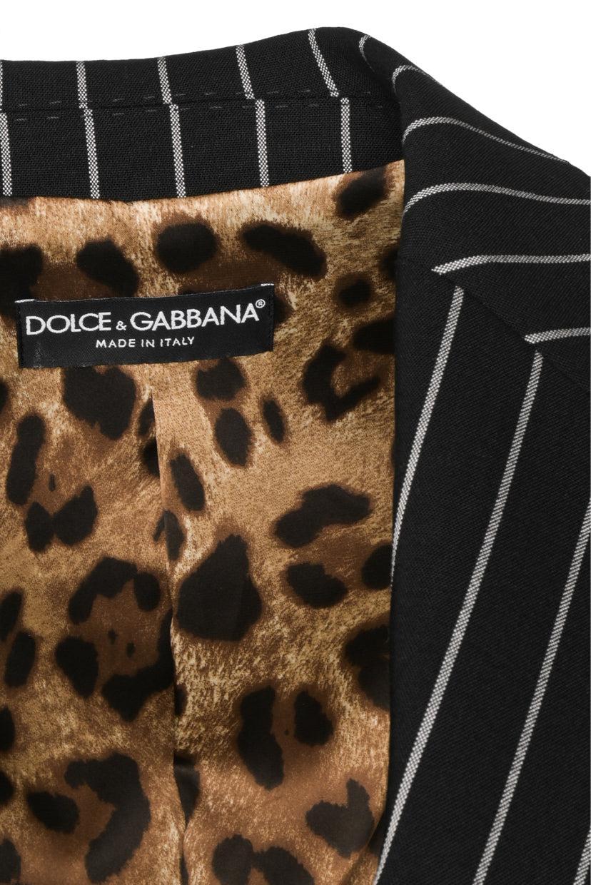 Dolce & Gabbana Size 40 Single Breasted Pinstripe Turlington Blazer