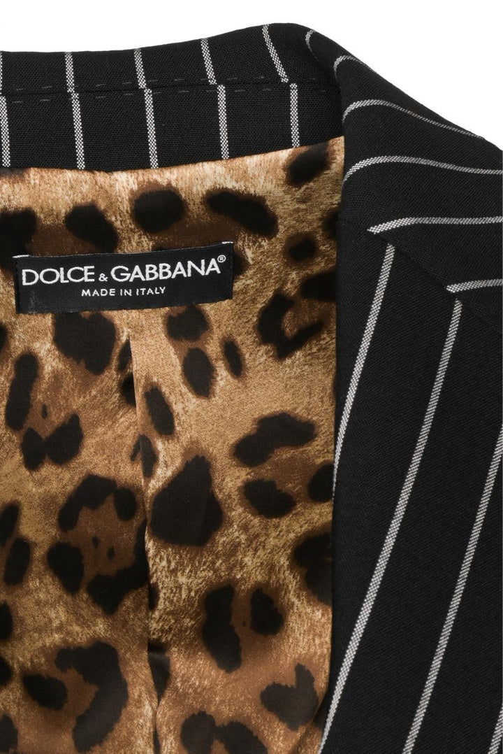 Dolce & Gabbana Size 40 Single Breasted Pinstripe Turlington Blazer