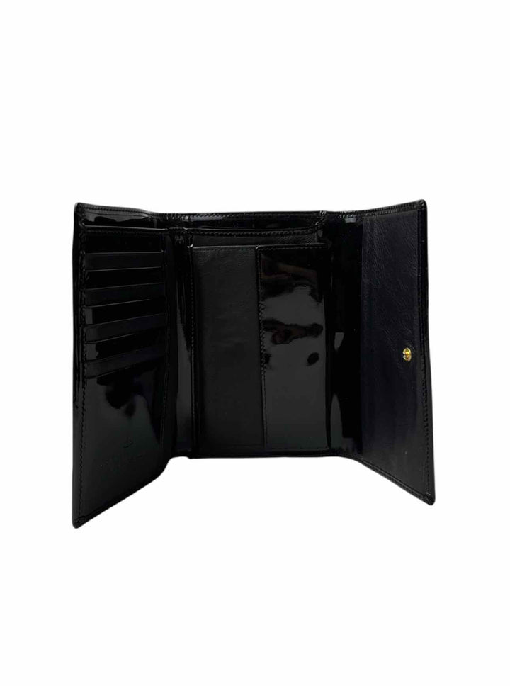 Vivienne Westwood Embroidered Logo Velvet & Leather Wallet