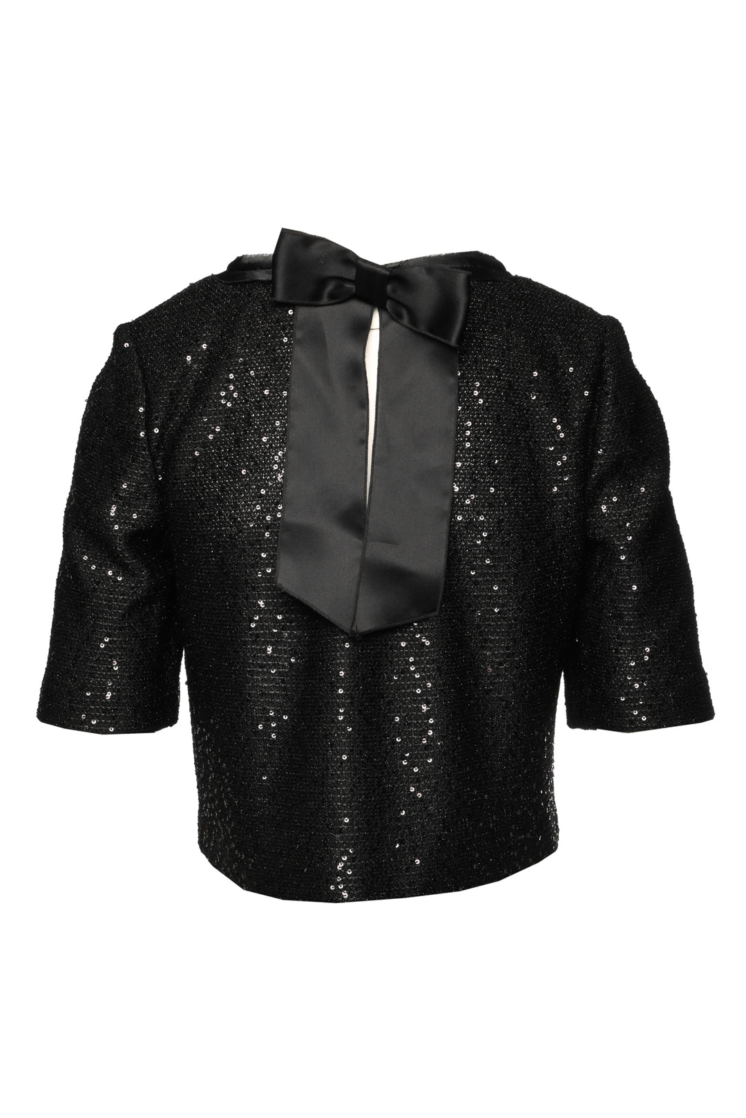 St. John Size P Sequin & Bow Embellished Cropped Tops