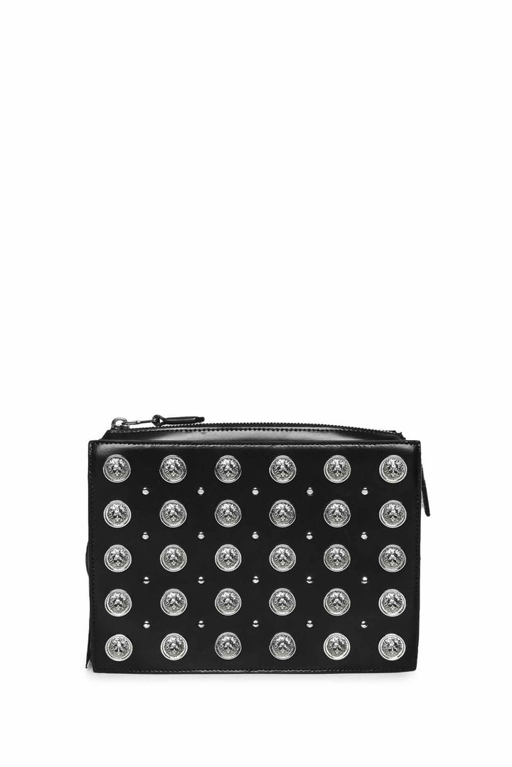 Versus Versace Medium Lion Head Studs Leather Crossbody