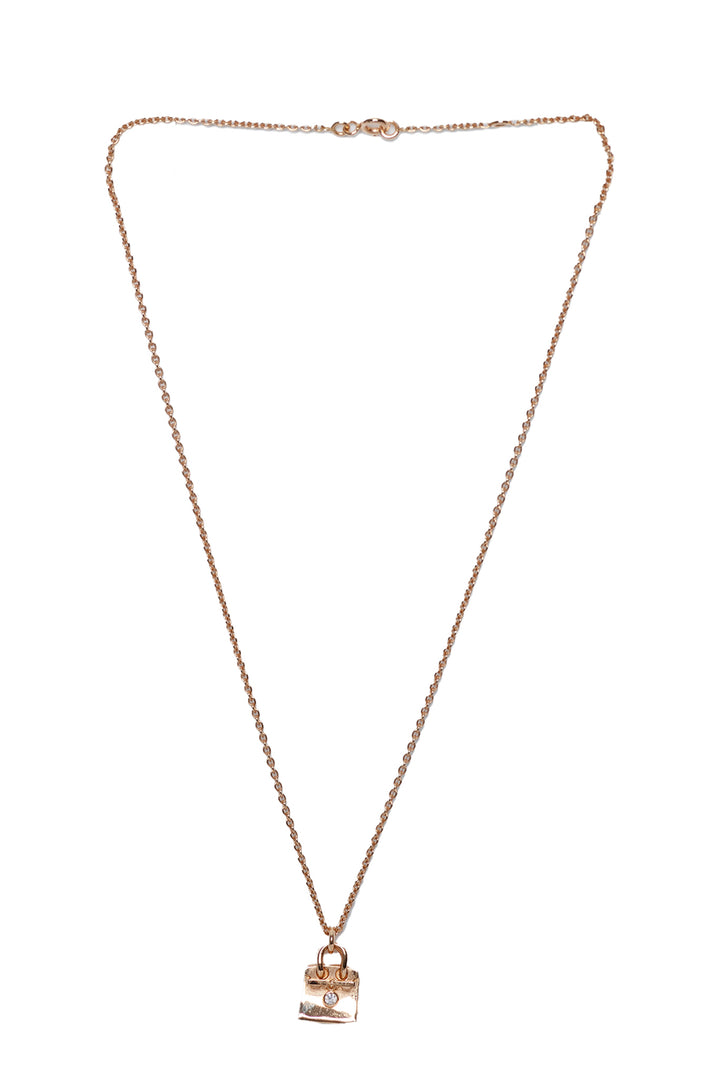 Hermes 18K Rose Gold & Diamond Amulettes Birkin Pendant Necklace