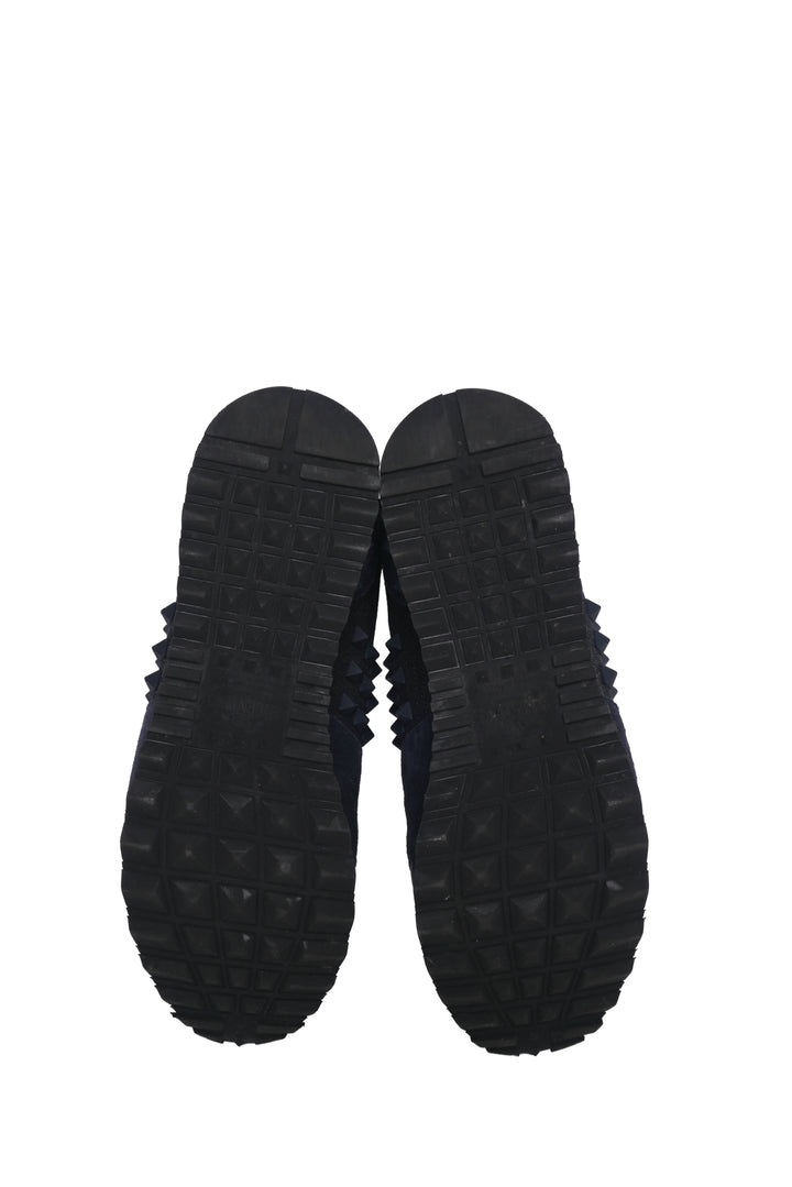 Valentino Size 35.5 Rockstud Denim & Suede Sneaker