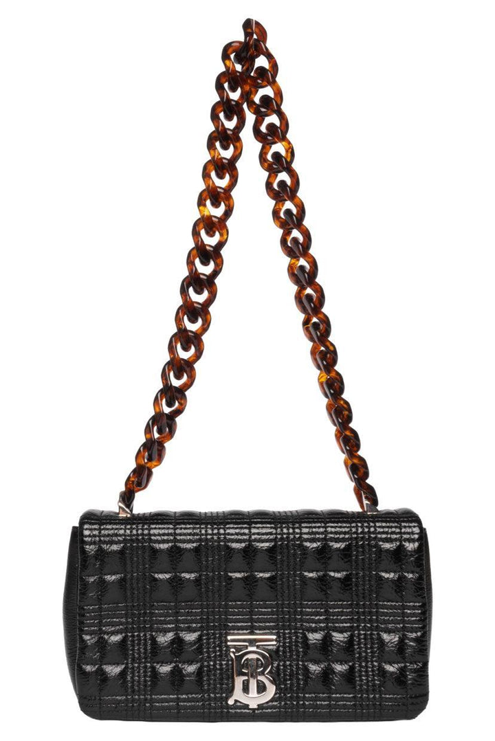 Burberry Small Lola Patent Quilted Resin Chain Bag
