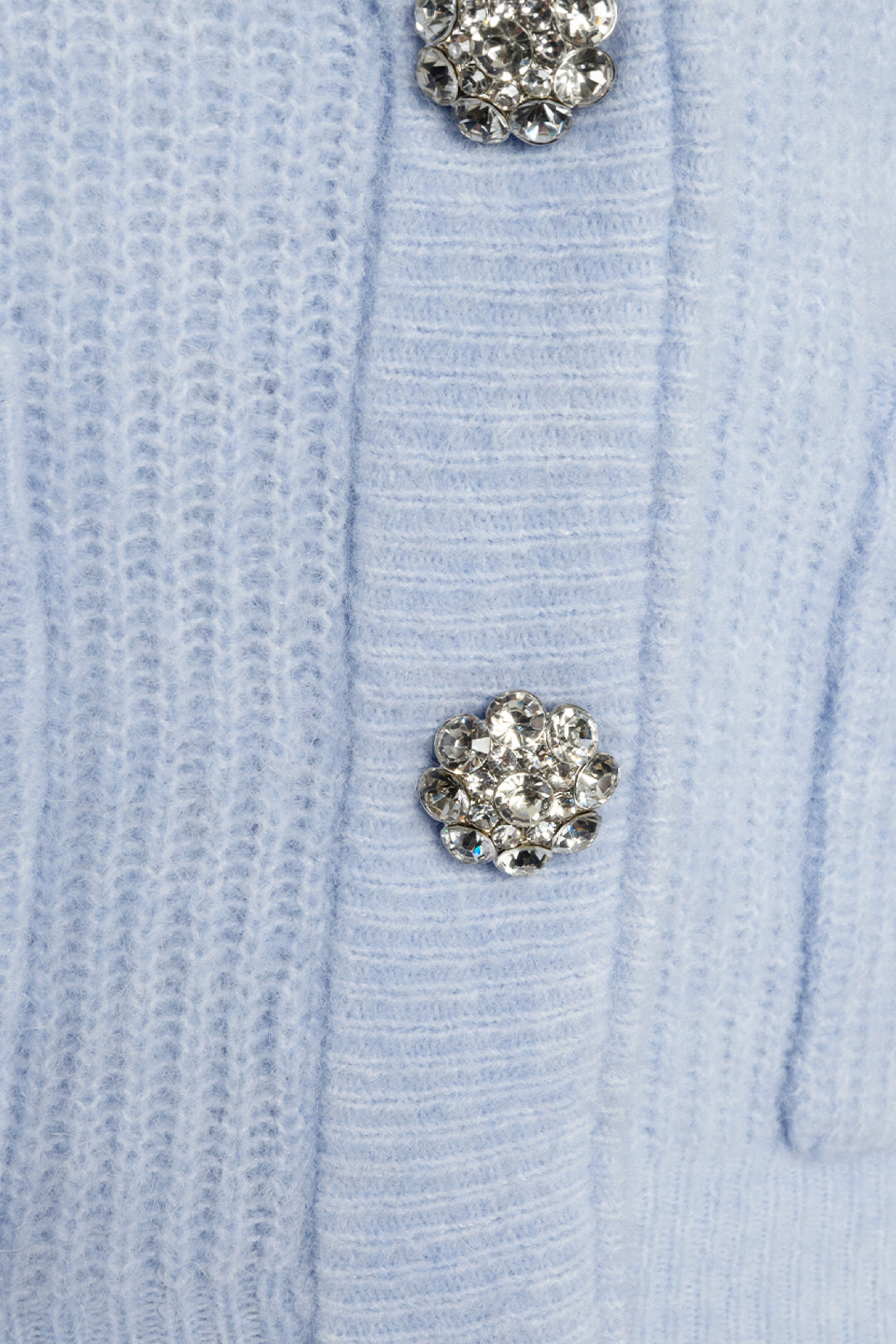 Ganni Size XS Alpaca & Wool Blend Soft Knit Crystal Button Cardigan