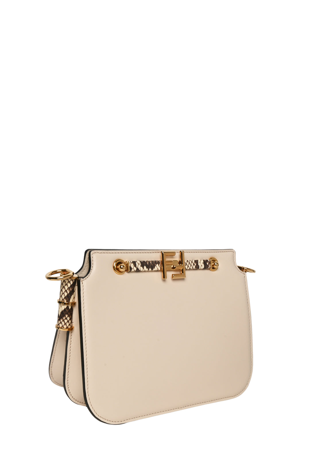 Fendi Python Trimmed Touch Shoulder Bag