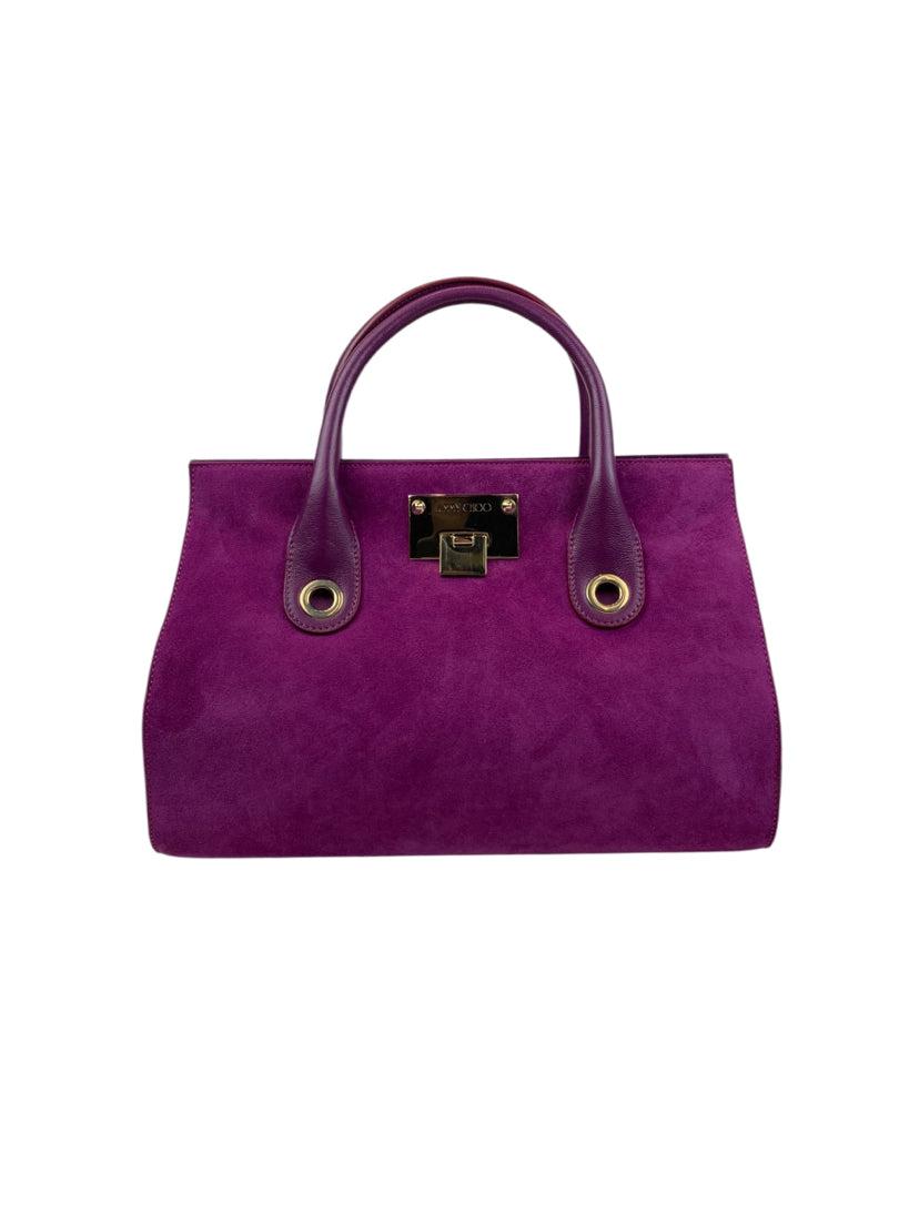 Jimmy Choo Suede Riley Top Handle Bag