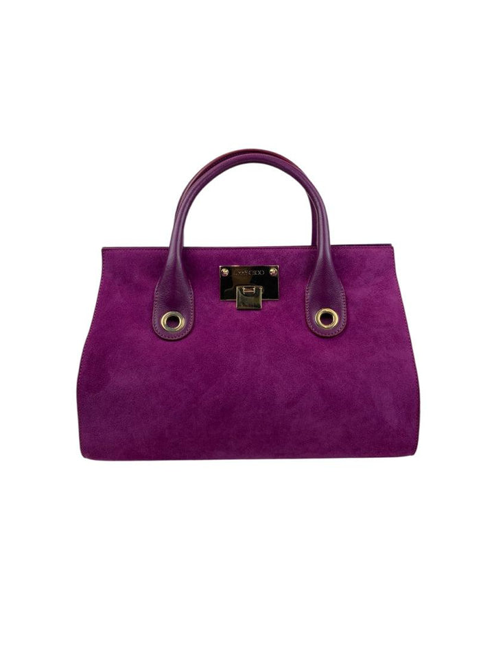 Jimmy Choo Suede Riley Top Handle Bag