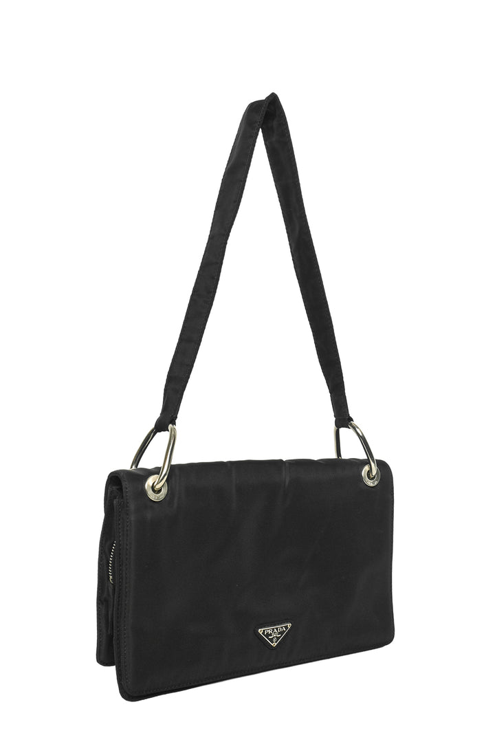 Prada Vintage Tessuto Nylon Flap Shoulder Bag
