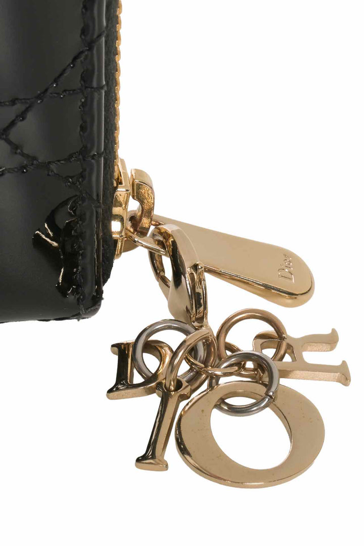 Dior Size 2023 Connage Quilted Patent Lady Dior Multicard Holder Wallet