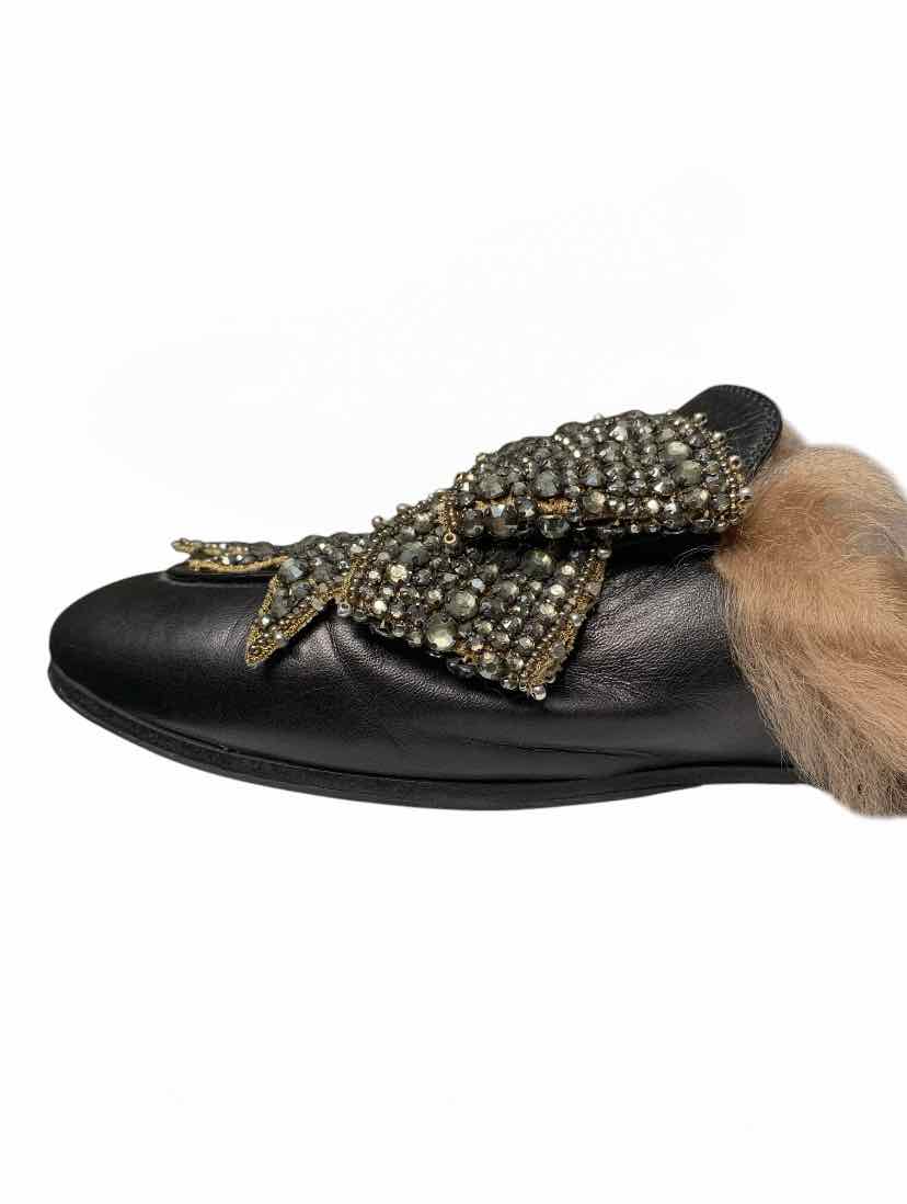 Gucci Size 40 Crystal Embellished Princetown Slippers