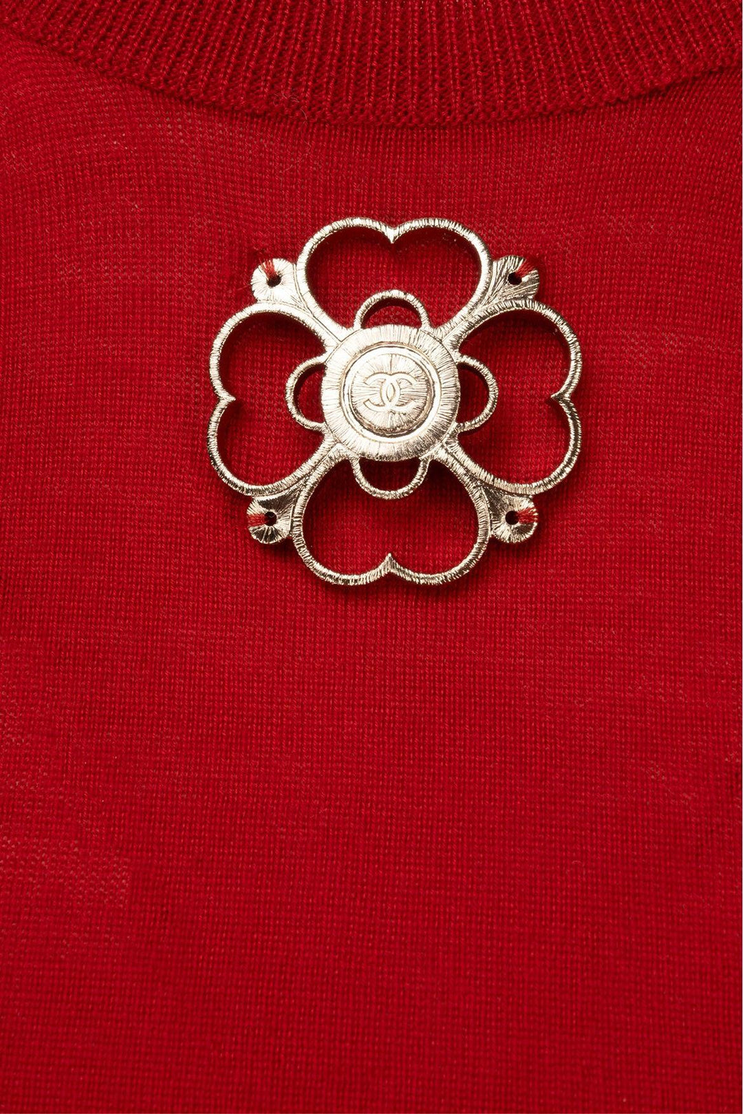 Chanel Size 4 Cashmere Camellia Long Sleeve Tops
