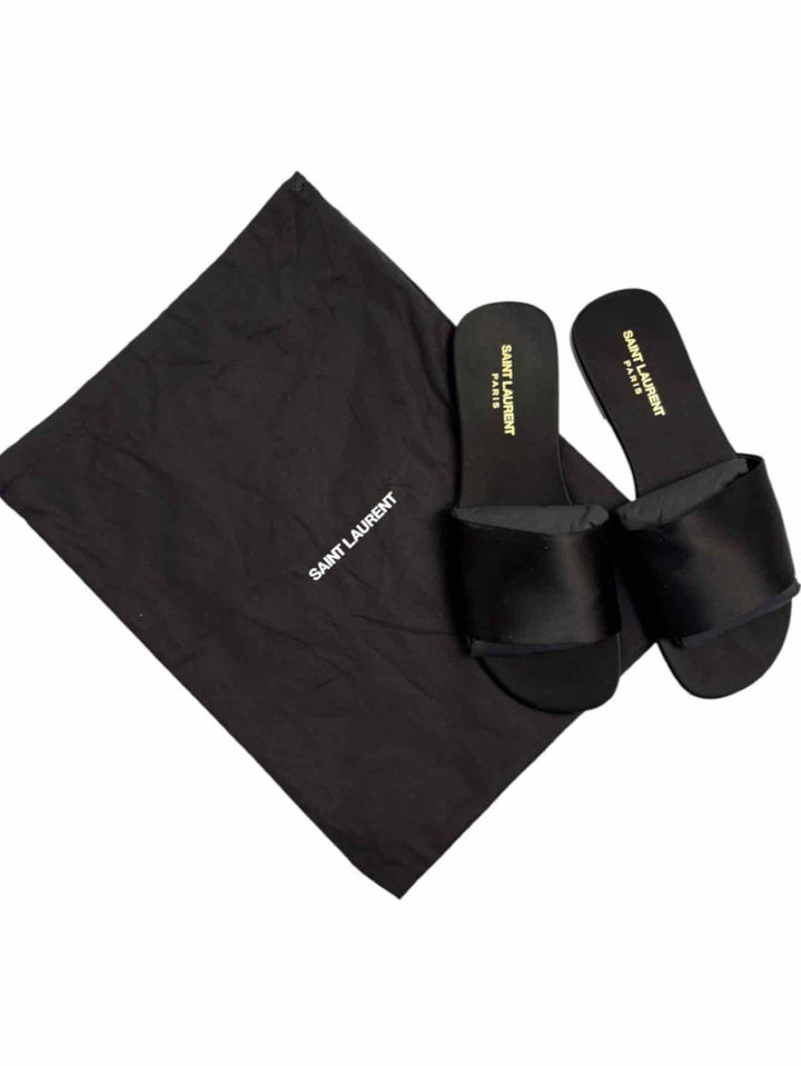 Saint Laurent Size 42 Men's Carlyle Silk Satin Crepe Slide Sandals