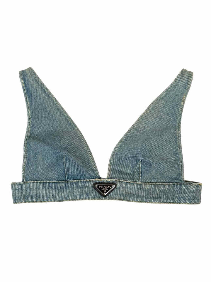 Prada Size 42 Organic Denim Bralette