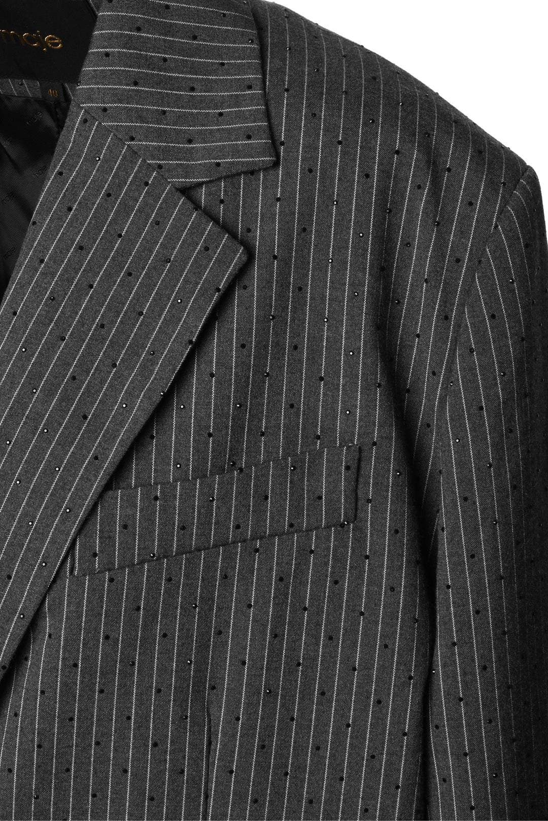 Maje Size L/XL Embellished Pinstripe Blazer & Skort Set