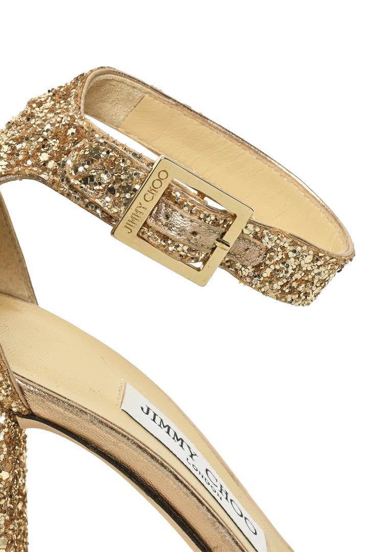 Jimmy Choo Size 37 Holly Glitter Sandals