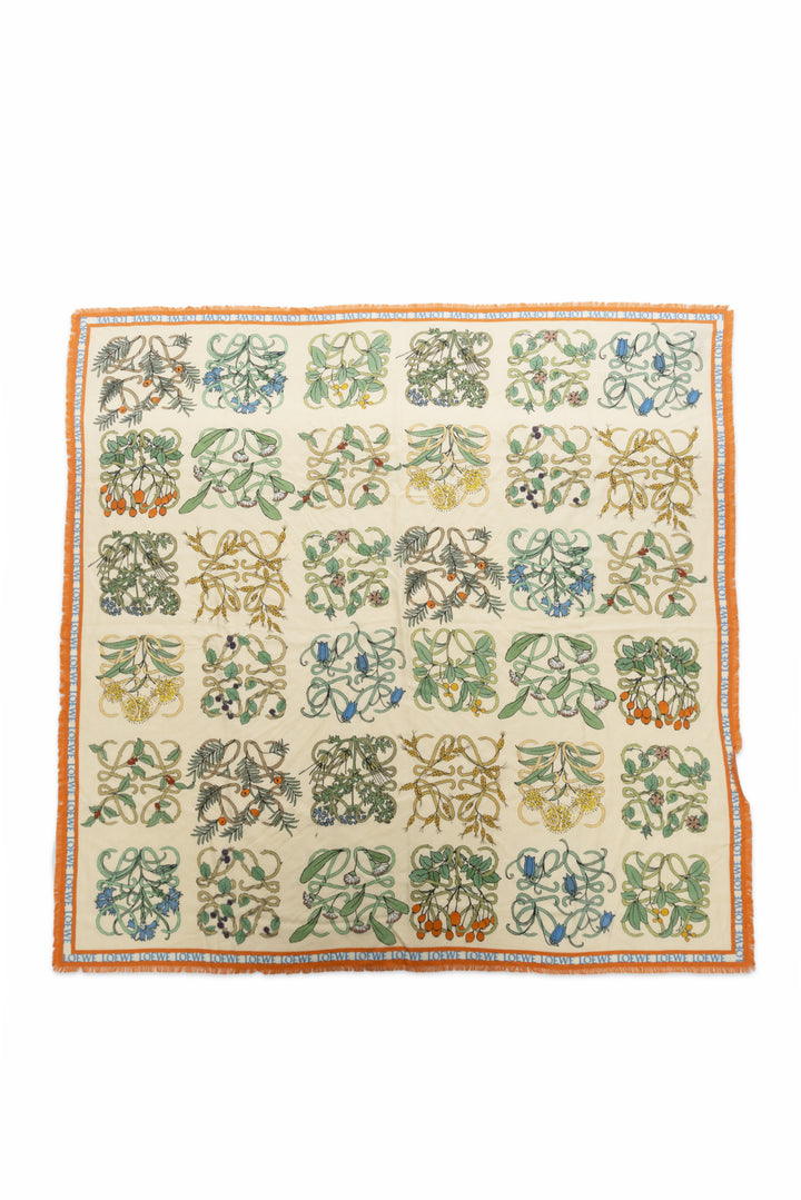 Loewe Herbarium Cotton, Wool & Silk Blend Square Scarf