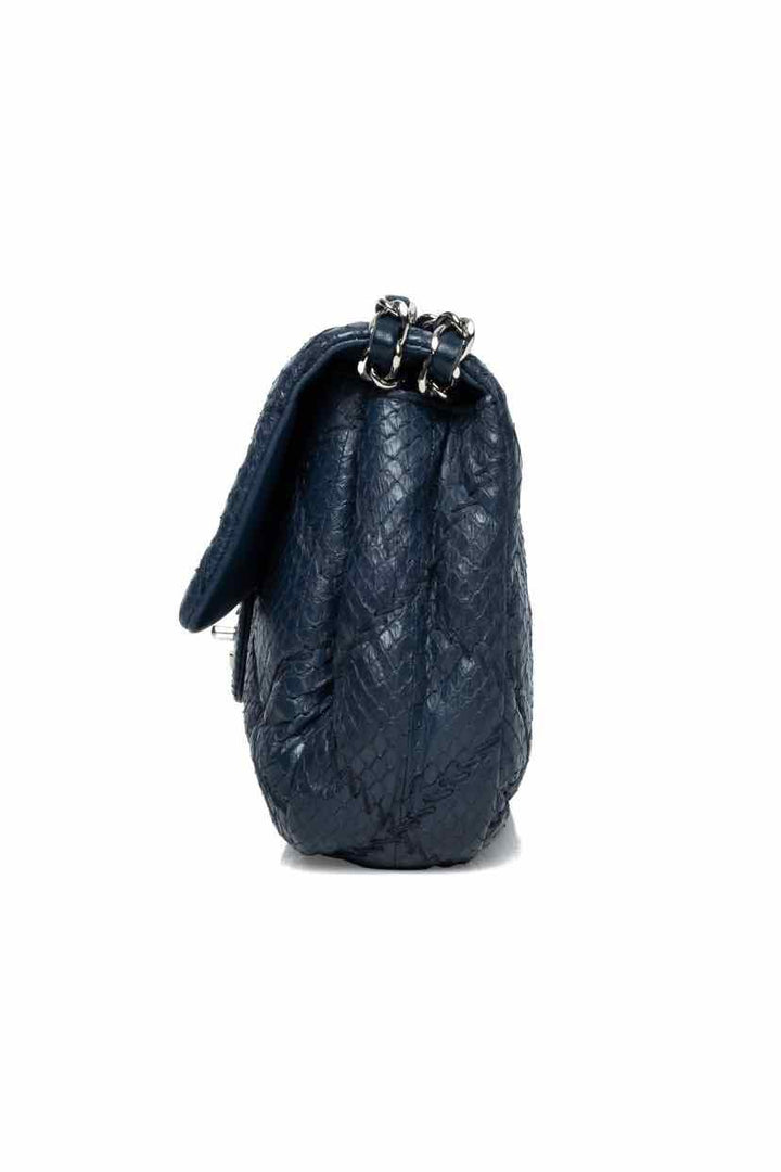 Chanel Single Flap Python Shoulder Bag