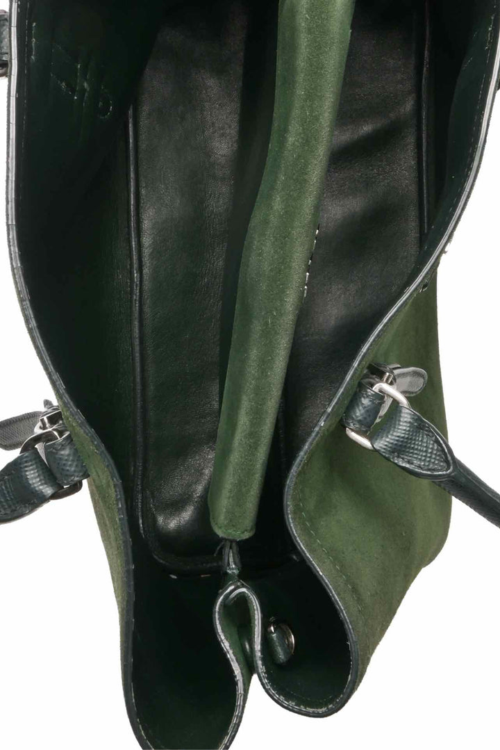 Prada Saffiano-Trimmed Scamosciato Double Tote