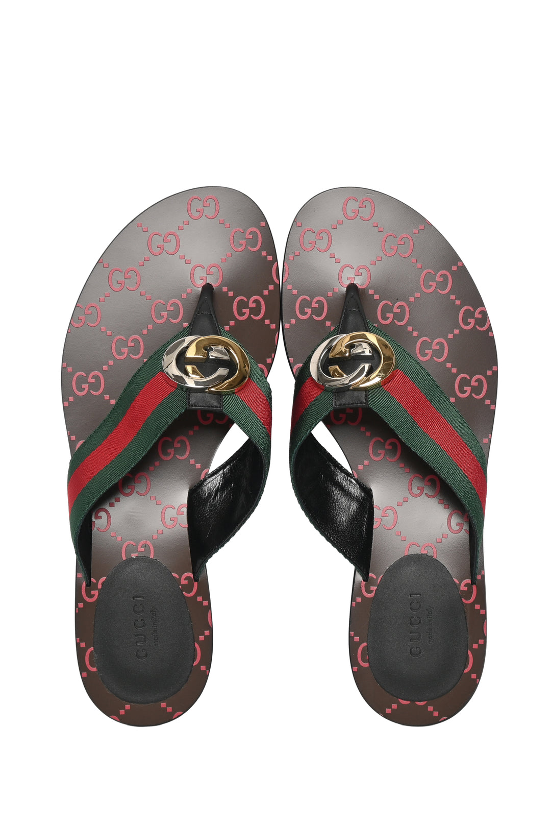 Gucci Size 39 Kika GG Web Thong Sandals