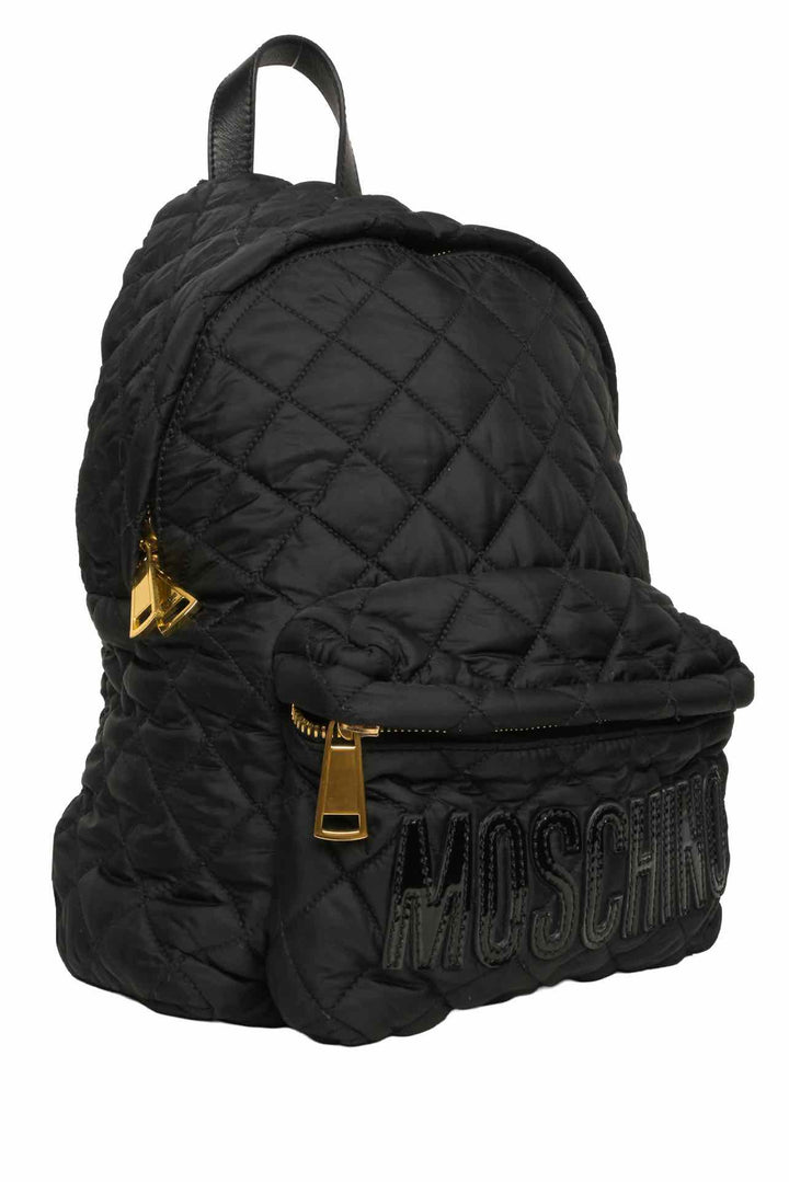 Moschino Quilted Logo Lettering Nylon BackPack