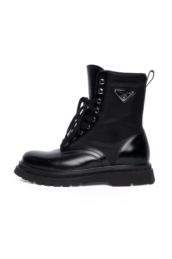 Prada Size 7 Men's Combat Brushed Rois Re-Nylon Boots