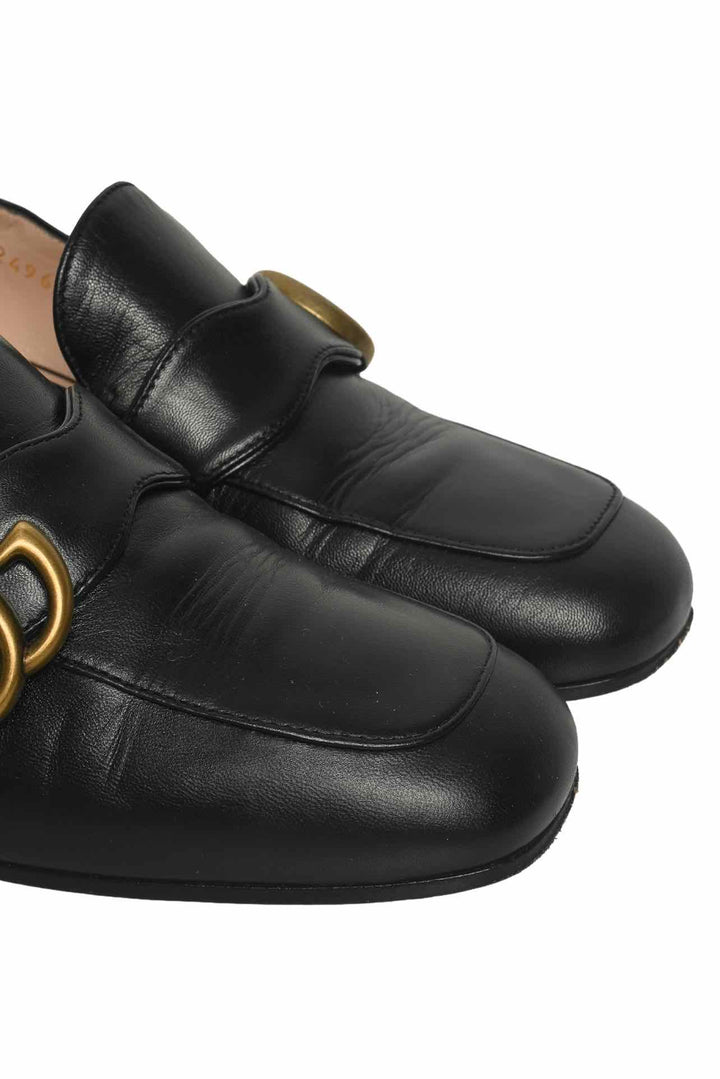 Gucci Size 35 Leather GG Marmont Loafers
