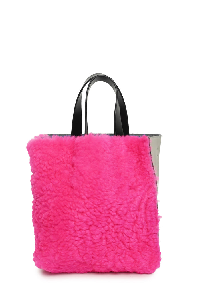 Marni Shearling Panelled Leather Museo Soft Mini Tote