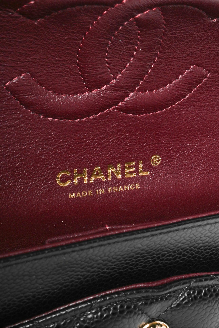 Chanel 2015-2016 Medium Quilted Caviar Classic Double Flap Shoulder Bag