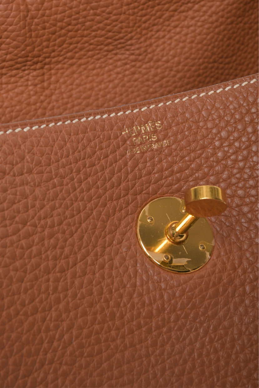 Hermes 2017 Gold Taurillon Clemence Lindy 30