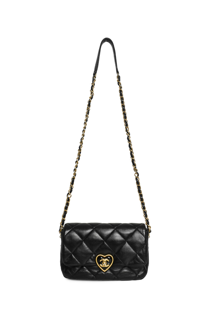 Chanel Quilted Lambskin Small Heart Flap Bag