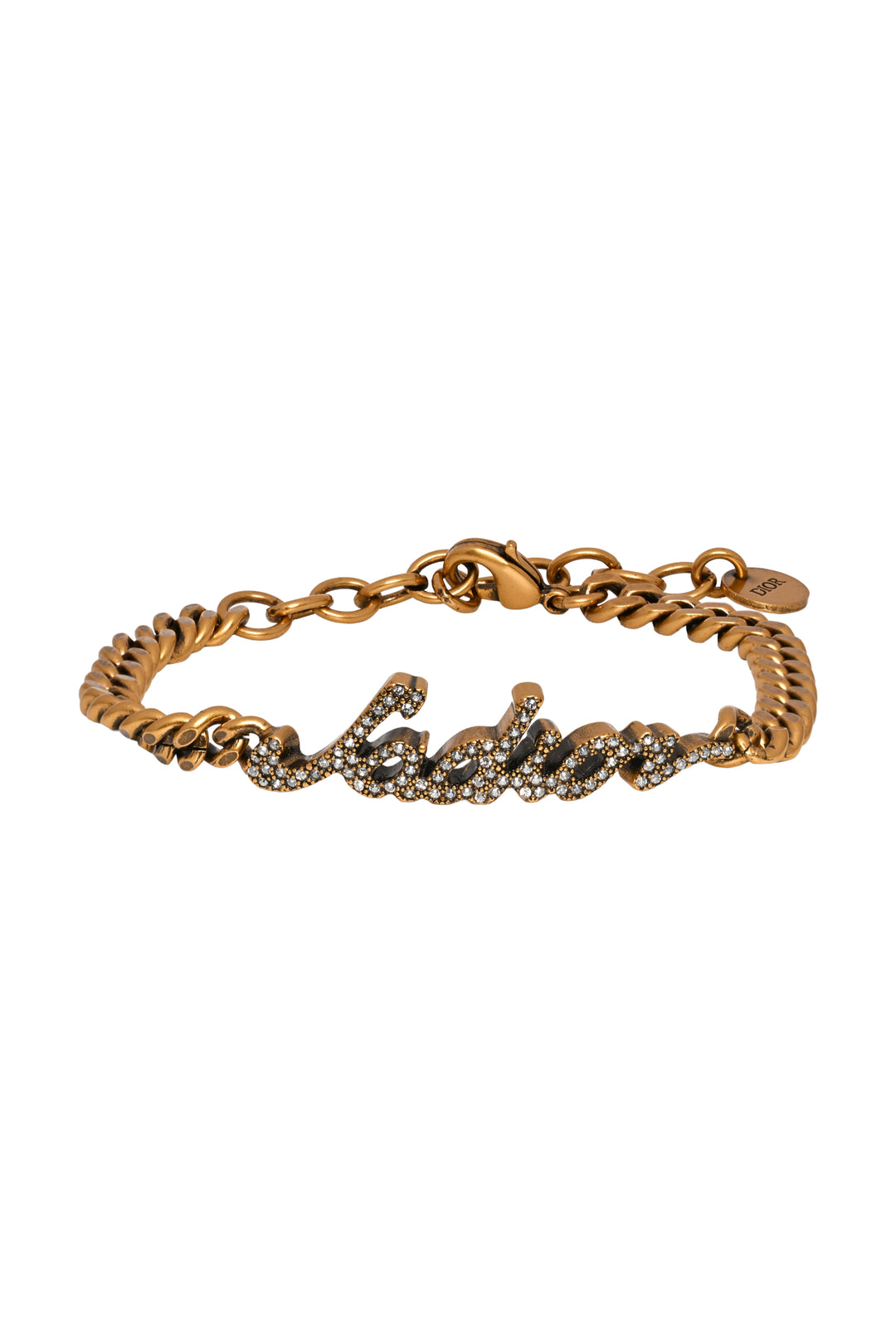 Dior J'Adior Antique Gold Finish Metal & Crystal Bracelet