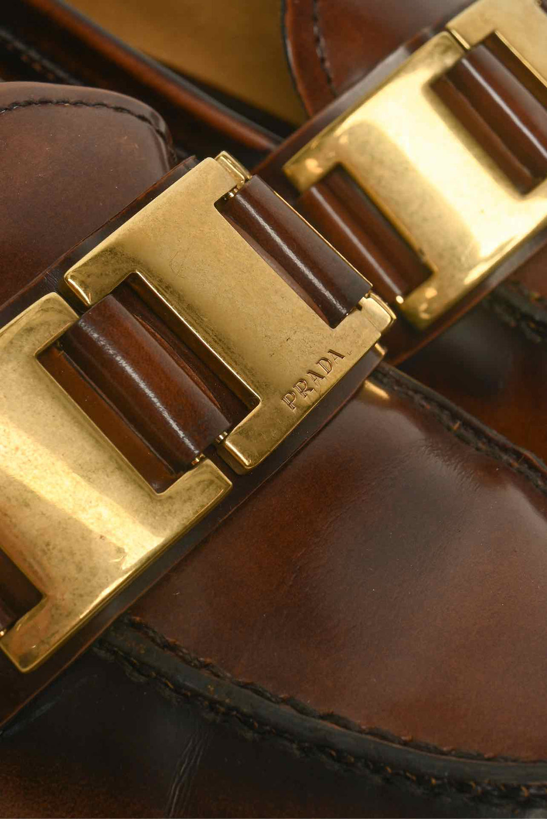 Prada Size 35.5 Buckle Loafers