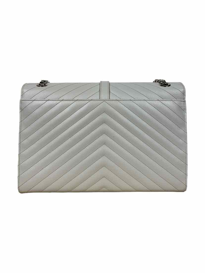 Saint Laurent Chevron Quilted Leather Large Envelope Bag