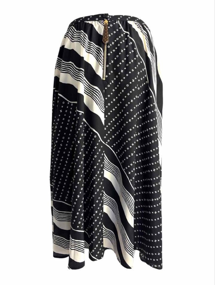 Louis Vuitton Size 38 Monogram Silk Skirt