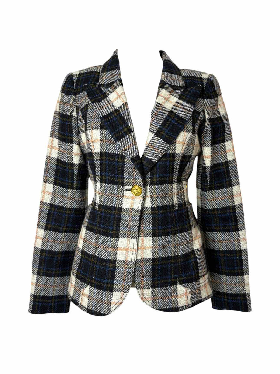 Smythe Size 10 Plaid Wool Tweed Blazer