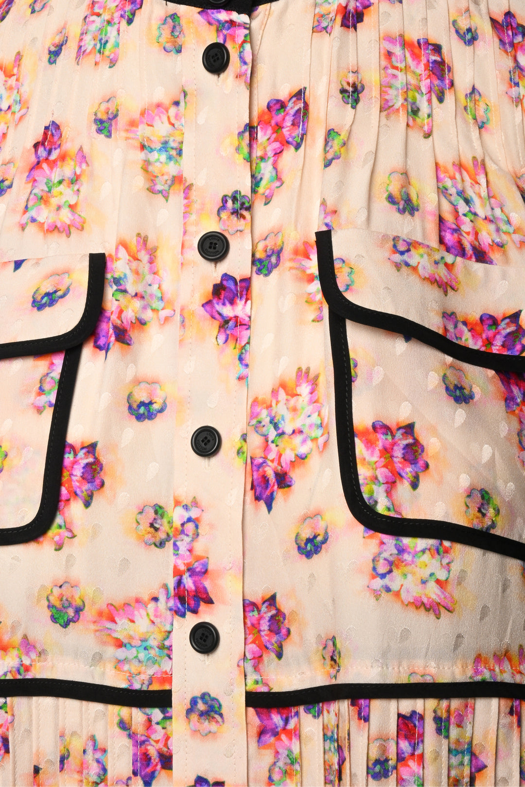 Louis Vuitton Size 6 Floral Pleated Silk Mini Dress