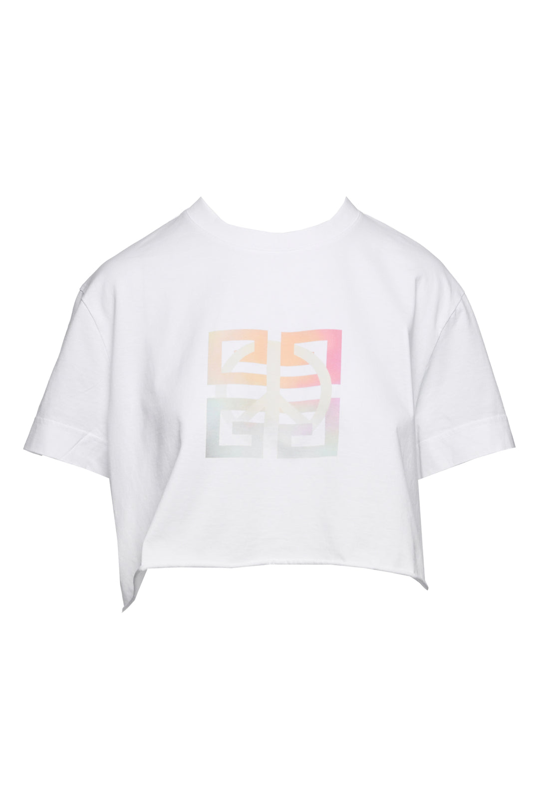 Givenchy Size XS Cropped Ombre 4G Peace Logo T-Shirt