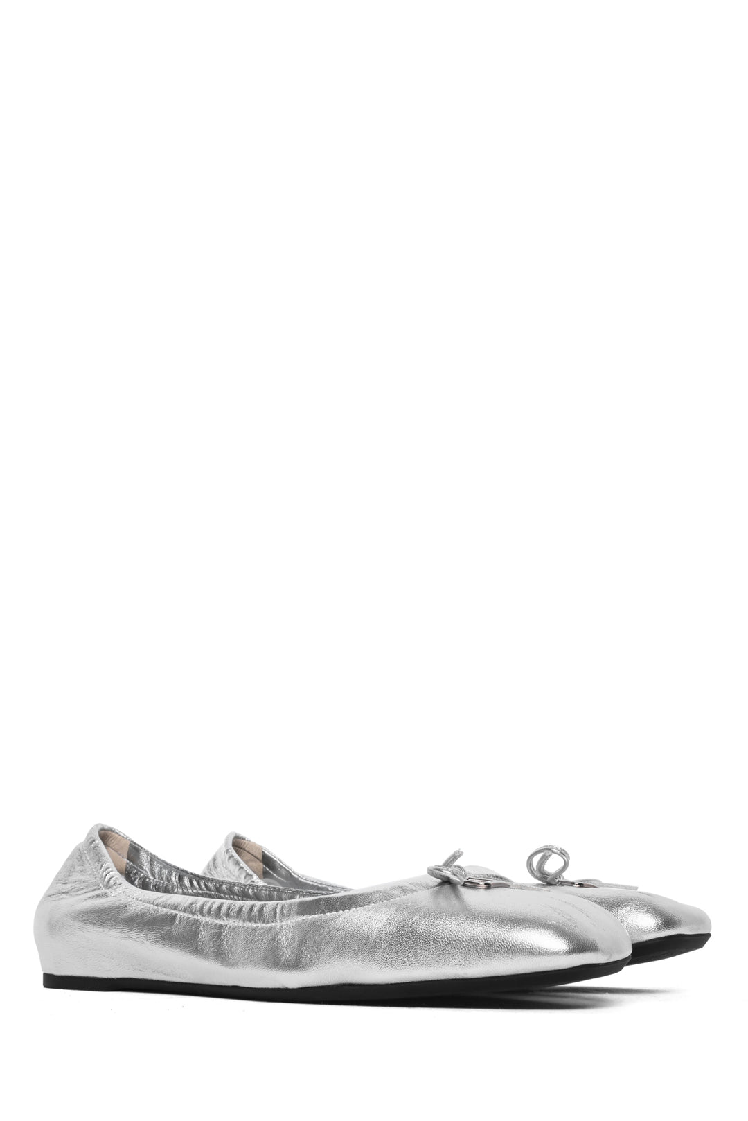 Valentino Size 39.5 VLogo Metallic Flats